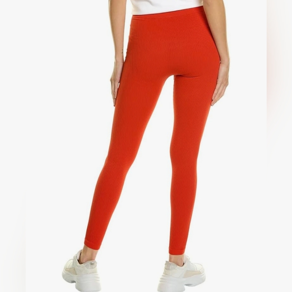 NWT Puma Infused EvoKnit Ribbed High Waist Tight Fit Red Leggings in XS